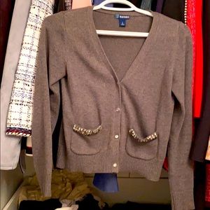 Jewelled grey cardigan
